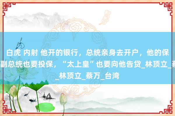 白虎 内射 他开的银行，总统亲身去开户，他的保障公司，副总统也要投保，“太上皇”也要向他告贷_林顶立_蔡万_台湾
