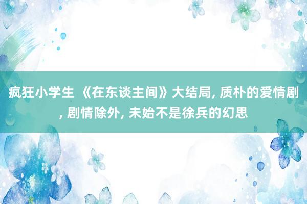 疯狂小学生 《在东谈主间》大结局， 质朴的爱情剧， 剧情除外， 未始不是徐兵的幻思